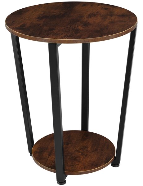 Tectake 404215 odkladací stolík swindon 50x62,5cm - industriálne drevo tmavé, rustikálne