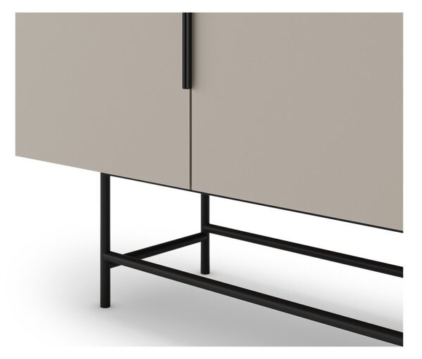 Krémová nízka komoda 200x77,5 cm Eldia – Marckeric