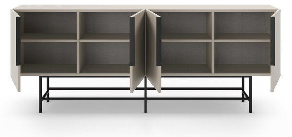 Krémová nízka komoda 200x77,5 cm Eldia – Marckeric