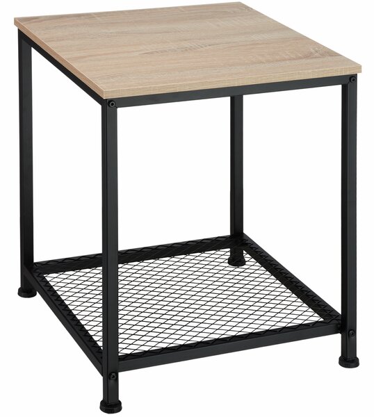 Tectake 404207 odkladací stolík derby 45,5x45,5x55,5cm - industrial svetlé drevo, dub sonoma