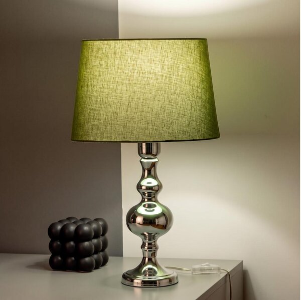 BRILAGI - Stolová lampa CERIA 1xE27/60W/230V priemer 30 cm lesklý chróm/zelená