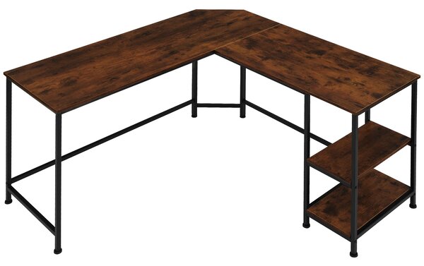 Tectake 404231 písací stôl hamilton 138x138x75,5cm - industriálne drevo tmavé, rustikálne