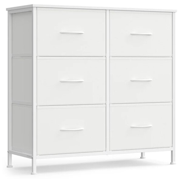 Komoda s textilnými zásuvkami VELMIO 77 x 74 cm, biela