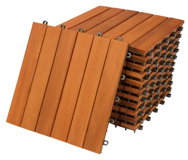 Drevené dlaždice – sada 11ks, 30×30 cm