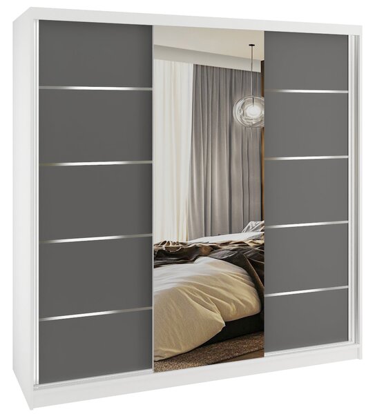 Šatníková skriňa SERENITY 200 cm šedý mat MT