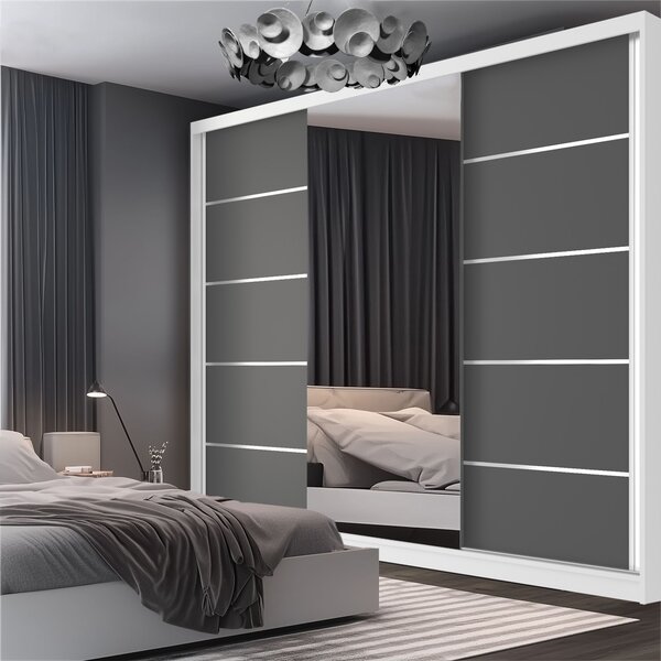 Šatníková skriňa SERENITY 200 cm šedý mat MT