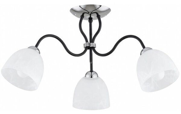 Prisadený luster ARIEL 3xE27/15W/230V lesklý chróm/čierna