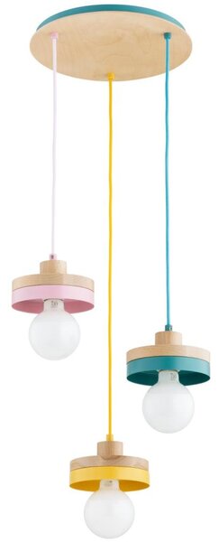 Luster na kábli LARSO 3xE27/15W/230V pestrofarebný