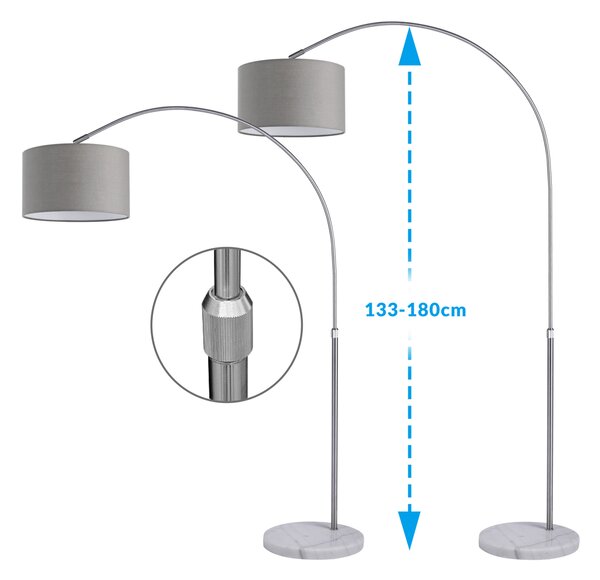 Oblúková stojanová lampa s mramorovou základňou