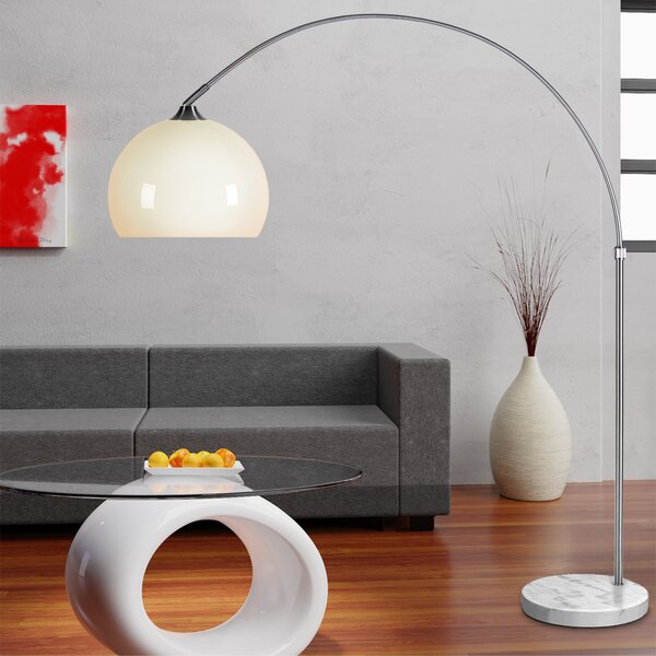 Dizajnová oblúková stojanová lampa s mramorovou základňou - nastaviteľná 190 - 200 cm
