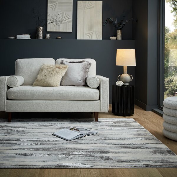 Flair Rugs, Kusový koberec Eris Gleam Silver, 80x150, šedá, obývacia izba