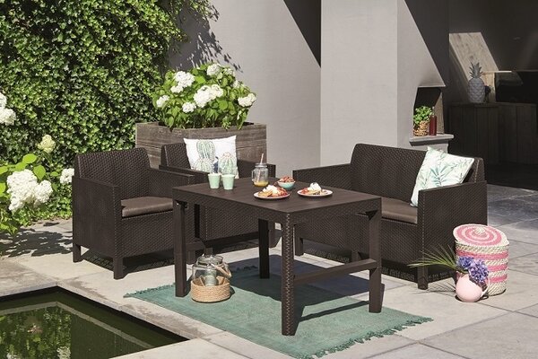 Záhradný stôl ONLY rattan | hnedá