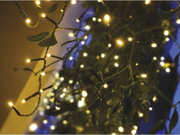 LED Vianočná vonkajšia reťaz 600xLED/8 módov 15m IP44 teplá biela