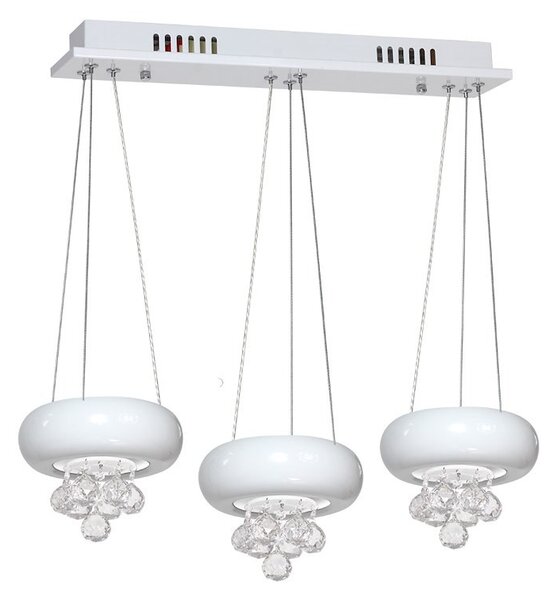 Závesné svietidlo Lux Bianco, 3x biele kovové tienidlo, w