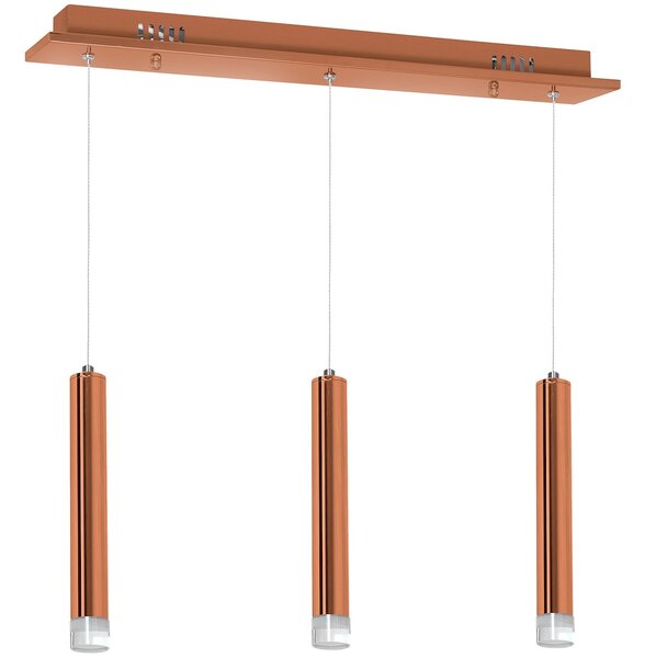 Závesné svietidlo Copper, 3x medené kovové tienidlo, c