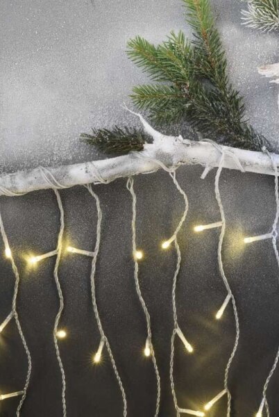 LED vonkajšia svetelná reťaz 300 LED / 8 režimov, 10 m, IP44, teplá biela + diaľkové ovládanie