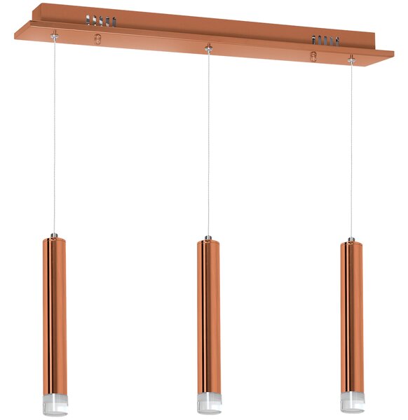 Závesné svietidlo Copper, 3x medené kovové tienidlo, c