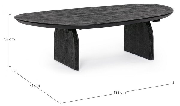 MONTERREY čierny konferenčný stolík 135x76cm