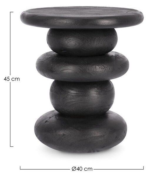 LOPEZ čierny konferenčný stolík D40cm