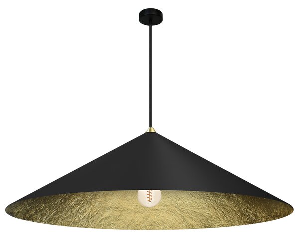 Závesné svietidlo Fuji, 1x čierne/zlaté kompozitné tienidlo, (fi 90cm), b