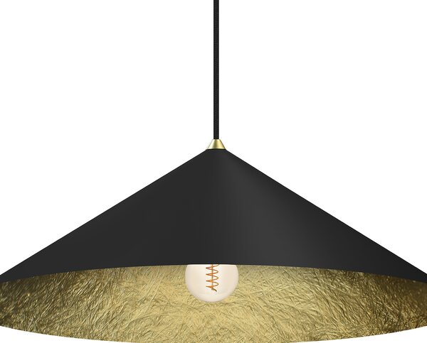 Závesné svietidlo Fuji, 1x čierne/zlaté kompozitné tienidlo, (fi 70cm), b