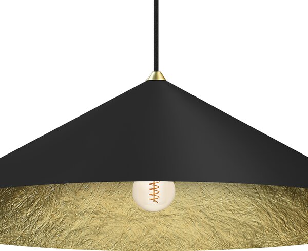 Závesné svietidlo Fuji, 1x čierne/zlaté kompozitné tienidlo, (fi 90cm), b