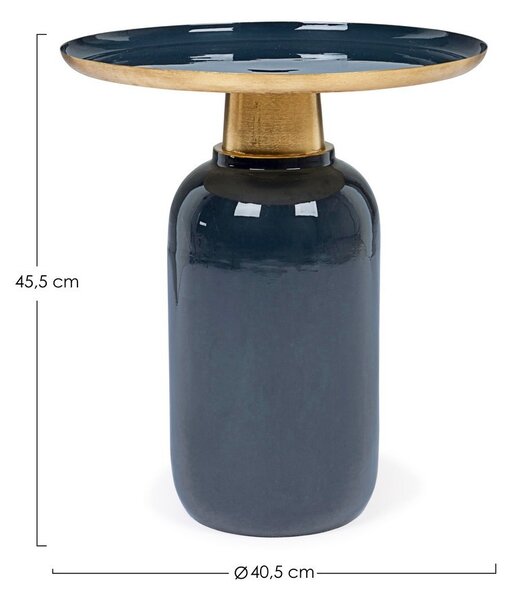 NALIMA modrý konferenčný stolík D40.5cm