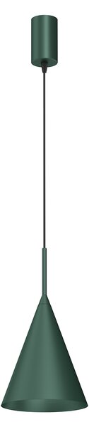 Závesné svietidlo Capital, 1x zelené kovové tienidlo, (fi 17cm), gr