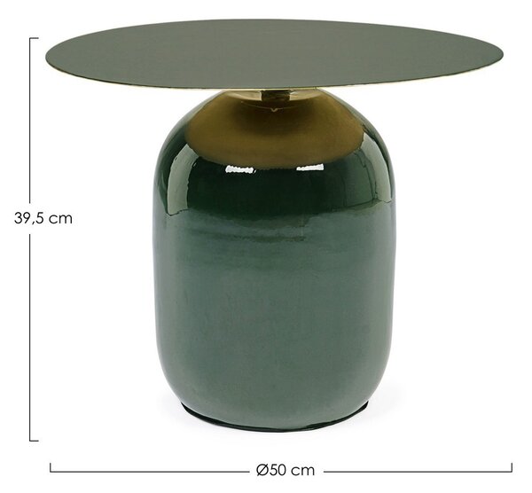 NALIMA tmavo zelený konferenčný stolík D50cm
