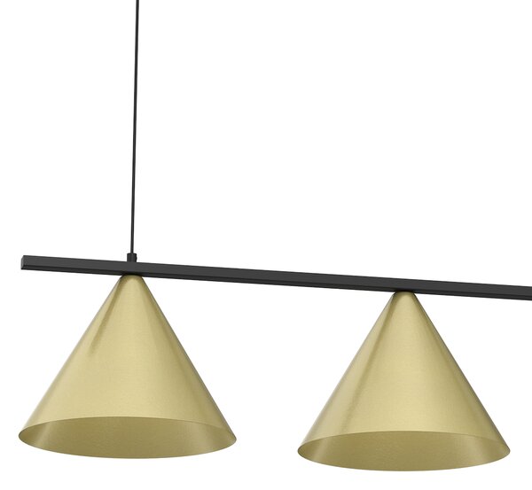Závesné svietidlo Capital, 3x zlaté kovové tienidlo, (fi 30cm), b