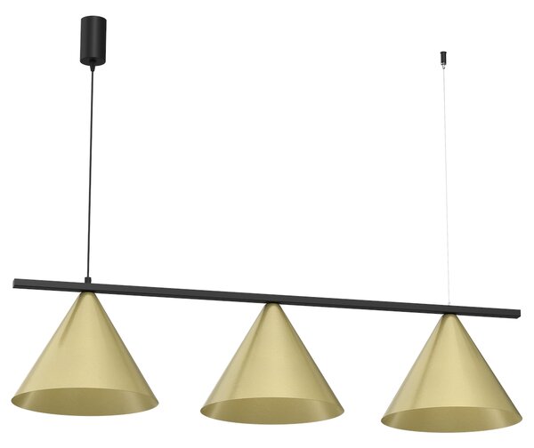 Závesné svietidlo Capital, 3x zlaté kovové tienidlo, (fi 30cm), b