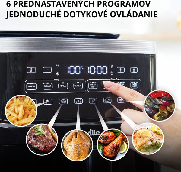 Teplovzdušná fritéza Breville HALO STEAM VDF133X, 7 L