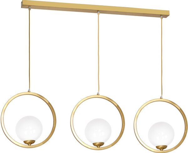 Závesné svietidlo Vienna, 3x biele sklenené tienidlo, c
