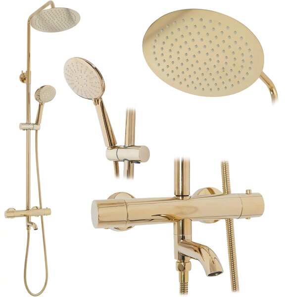 Rea Lungo, sprchový set s vaňovým výtokom, zlatá lesklá, REA-P4114