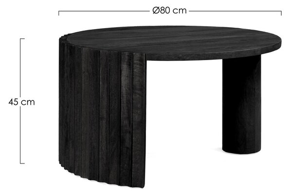 ORISSA čierny konferenčný stolík D80cm