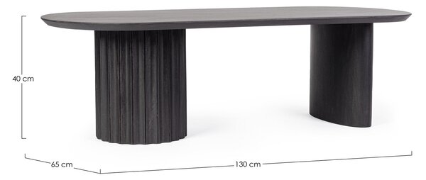 ORISSA čierny konferenčný stolík 130x65cm