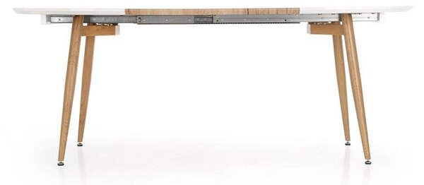Halmar Rozkladací jedálenský stôl CALIBER 160(200)x90 biely/dub san remo