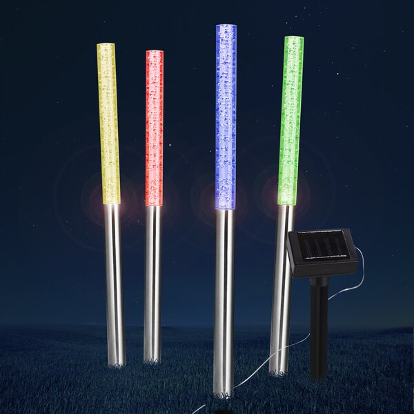 Sada 4 LED solárnych lámp - farebné