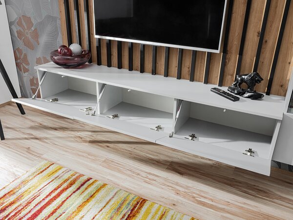 NovýNábytok.sk Obývacia stena Vertic (dub artisan + perla gray) (s LED osvetlením). Akcia -20%. Vlastná spoľahlivá doprava až k Vám domov. 1097586
