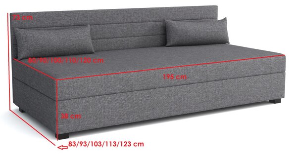 Čalúnená jednolôžková posteľ 90x195 PETTY 1 - šedá