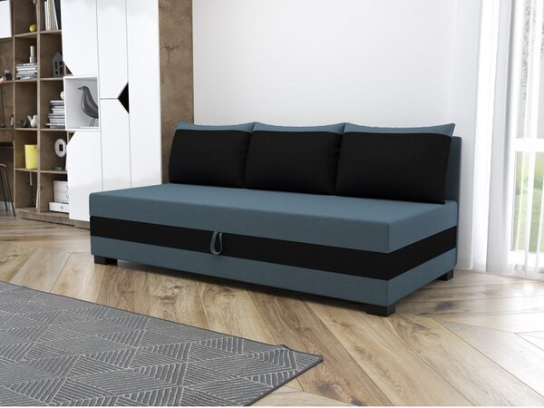 Jednolôžková čalúnená posteľ 90x195 MIRRY BIZ 2 - modro šedá / čierna