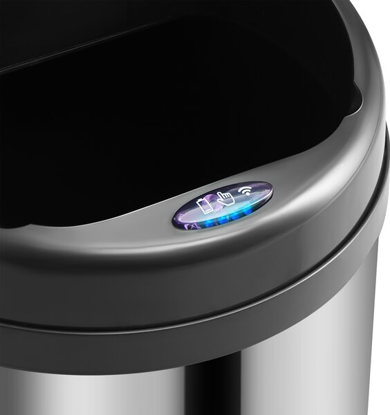 Bezdotykový odpadkový kôš s USB 40 L - strieborný