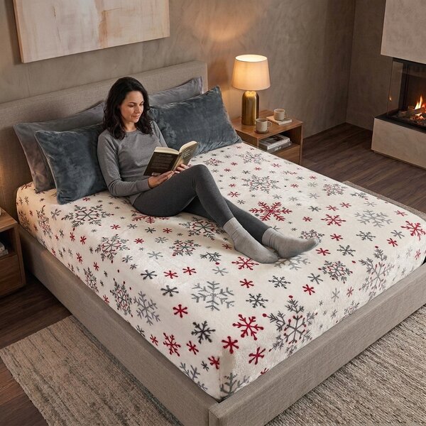 4Home prestieradlo mikroflanel Snowflakes, 90 x 200 cm