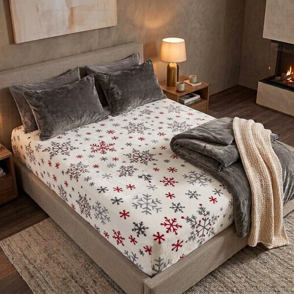 4Home prestieradlo mikroflanel Snowflakes, 90 x 200 cm