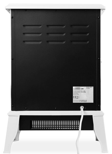 Elektrický krb s ohrevom 2000W - biely