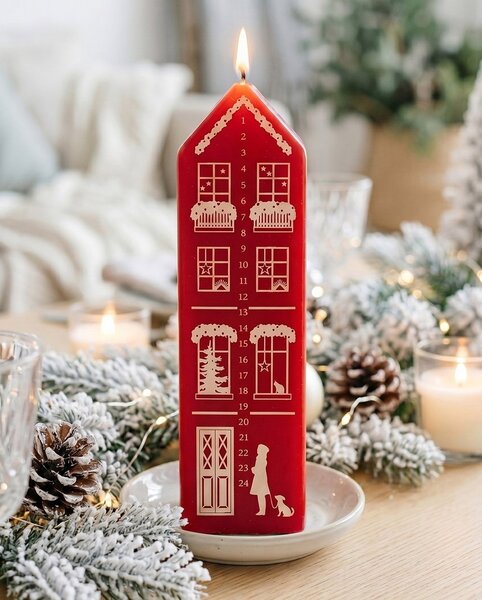 Adventná sviečka Cosy Winter 20 cm