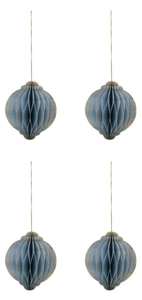 Papierové vianočné ozdoby Alsta Light Blue Ø 10 cm – set 4 ks
