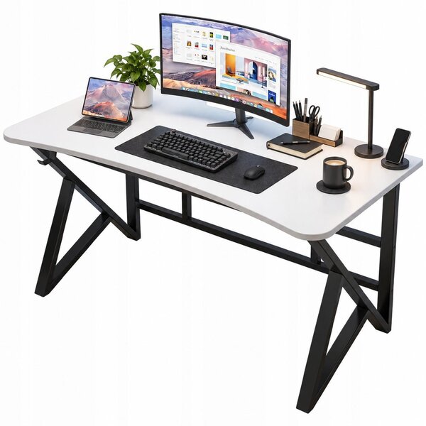Biely Herný Počítačový Stôl Moderný Pre Hráča Loft Veľký