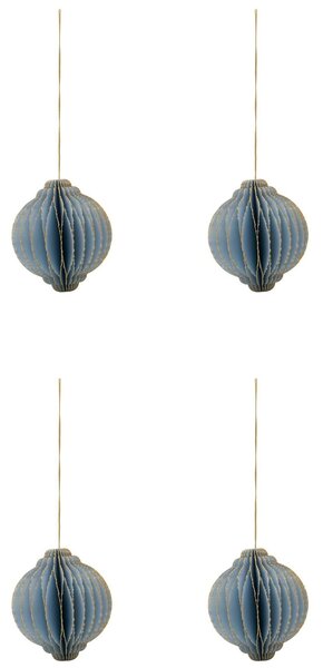 Papierové vianočné ozdoby Alsta Light Blue Ø 8 cm – set 4 ks