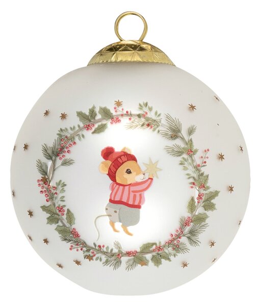 Vianočná ozdoba Joanni Wreath White Ø 8 cm
